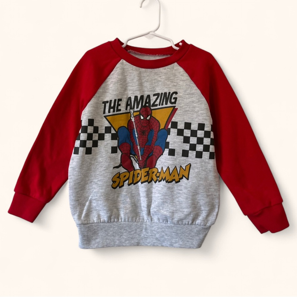 💛 2/$20 Boys Small 6 Jumping Beans Marvel Spiderman Raglan Colorblock Sweatshirt